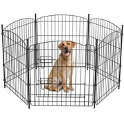 Dog Playpen 24 inch 6 Panels,Foldable Pet Playpen Decorative Garden Fence Animal Wire Fence,Outdoor Picket Fencing No-Dig for Yard,24in(H) x 11.7ft(L)